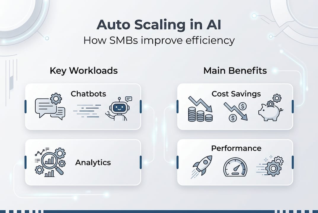 Infographic shows AI scaling workloads and benefits