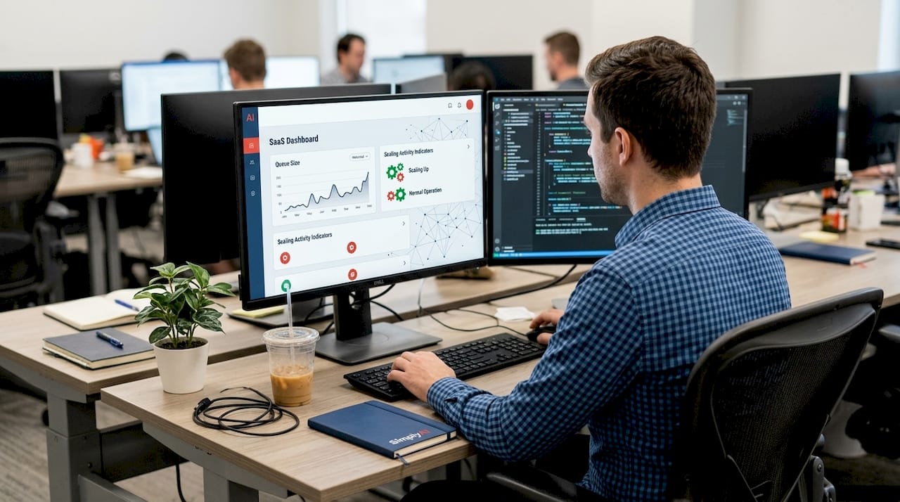 Professional monitoring AI scaling dashboard