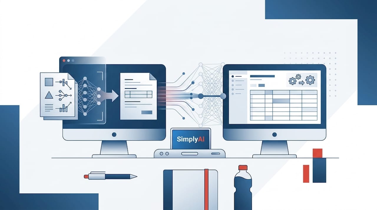 Employees processing documents with AI tools