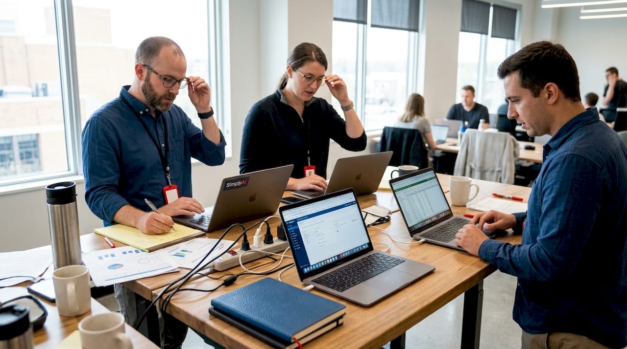 Team compares business automation tool options