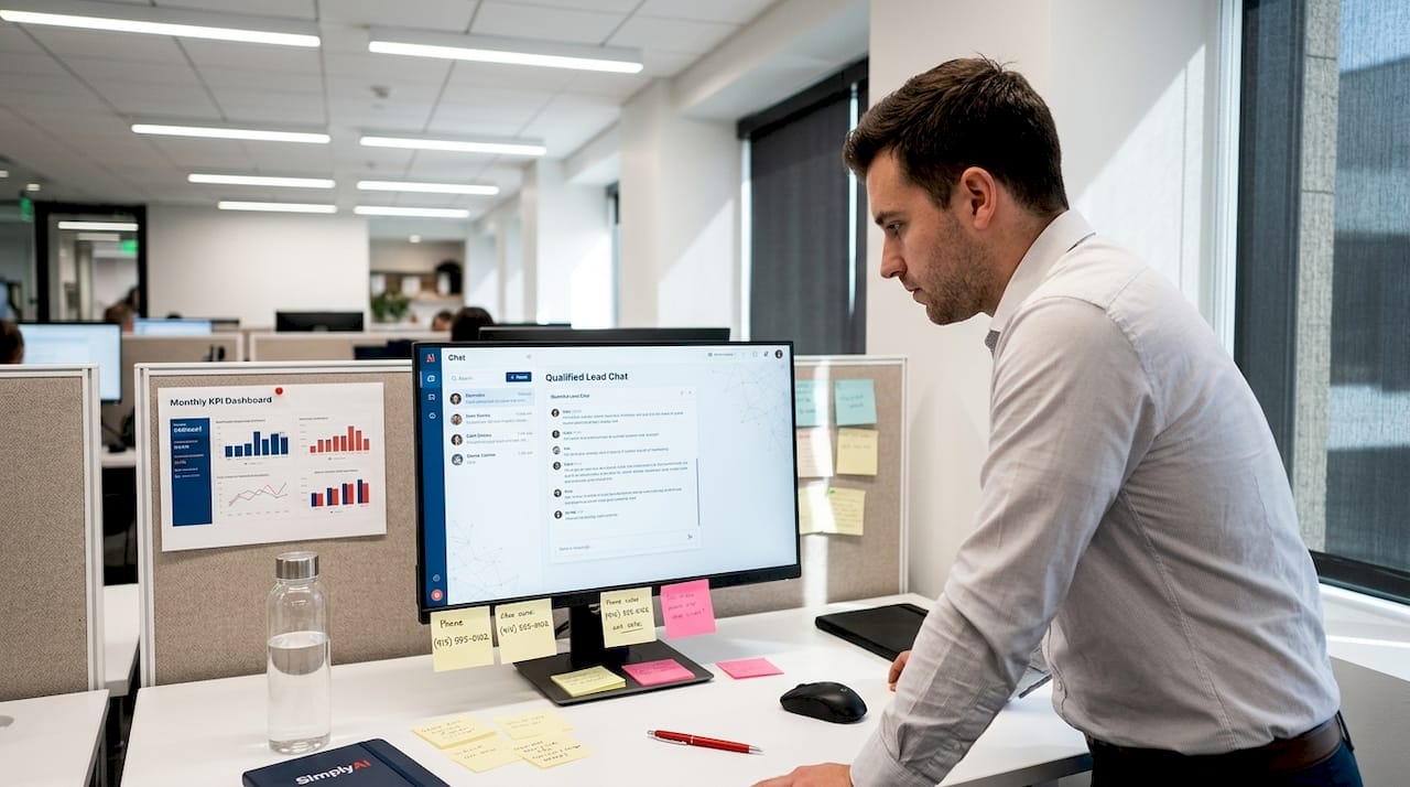 Sales manager viewing lead qualification chatbot