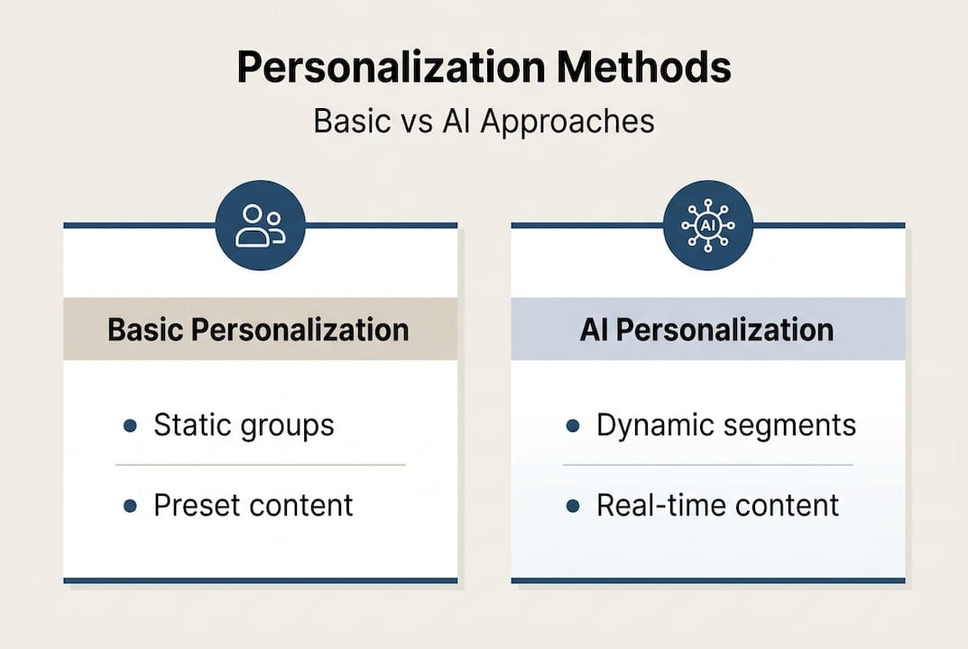 Infographic comparing basic vs ai personalization