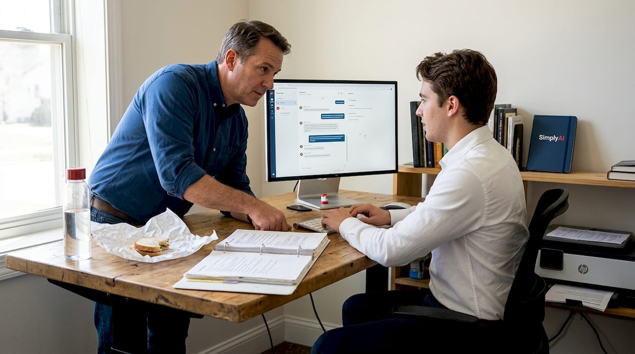 Human agent overseeing ai customer support