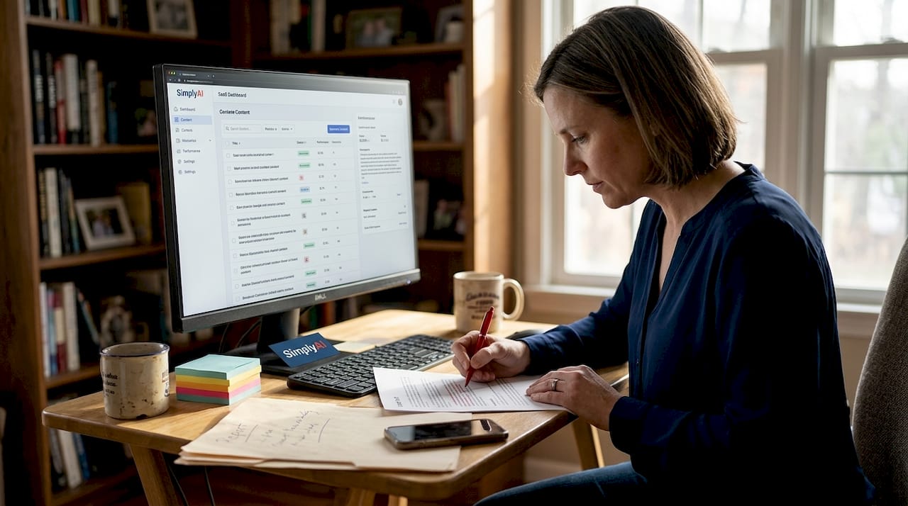 Owner reviews AI marketing content approval