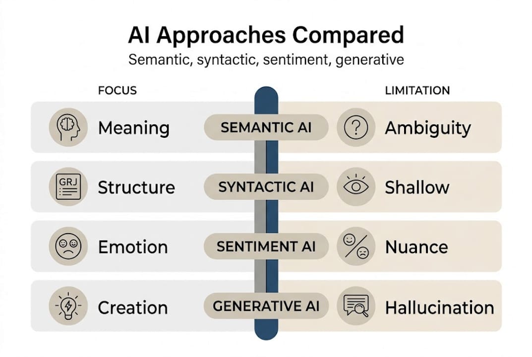 Infographic comparing semantic and other AI