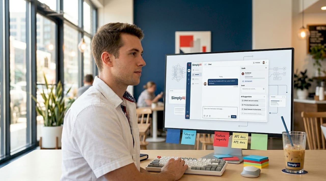 Support agent using AI chatbot dashboard