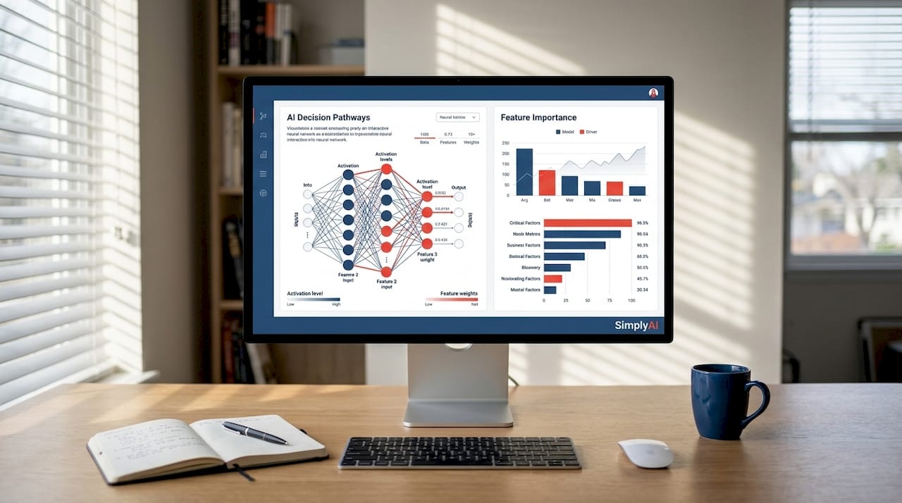 Computer screen showing explainable AI software interface