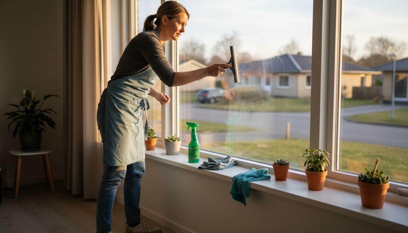 Grøn vinduespudsning til parcelhuse