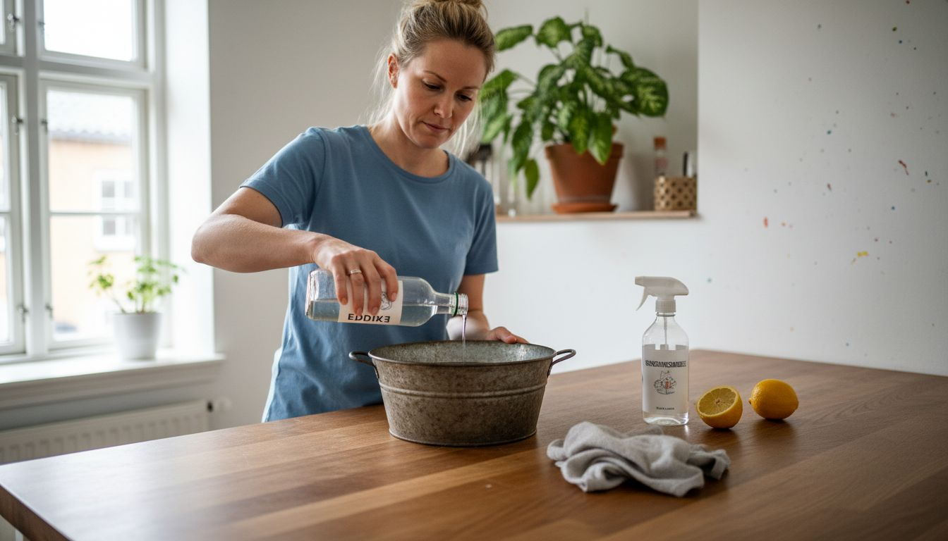 Kvinde laver sit eget naturlige vinduesrens