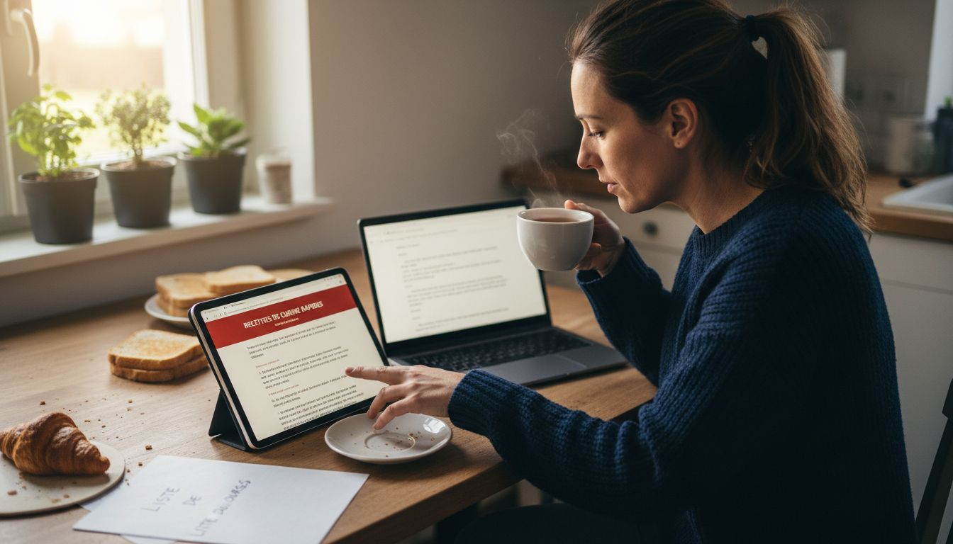 Un utilisateur explore un site web doté d'une intelligence artificielle personnalisée pour son domicile.