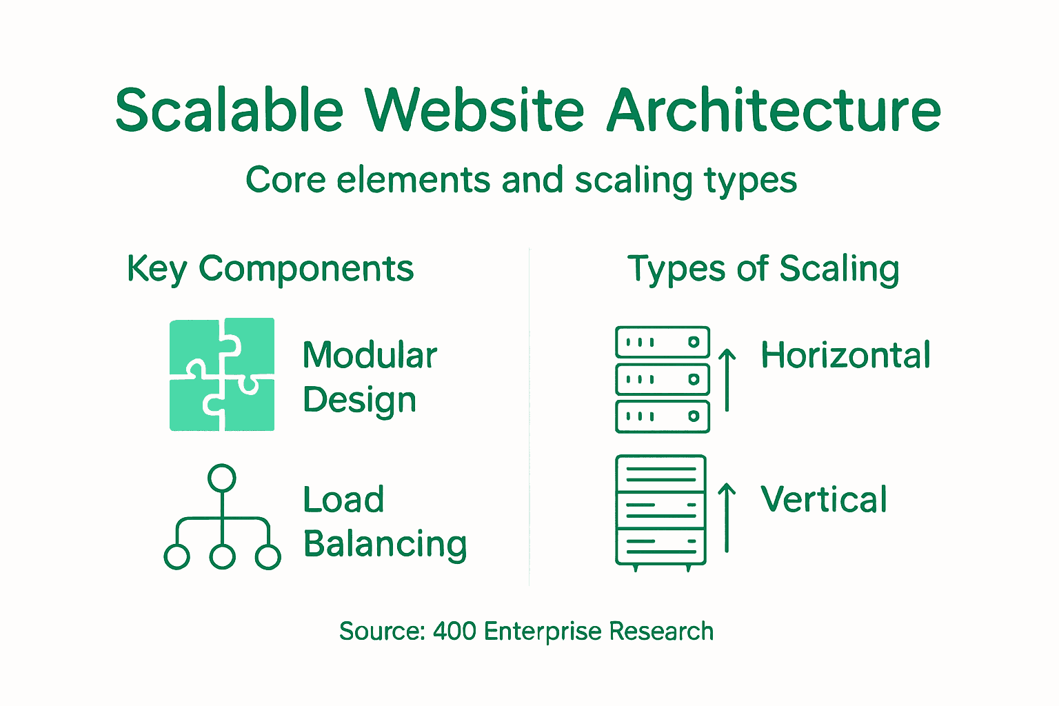 Infographic of scalable web architecture areas