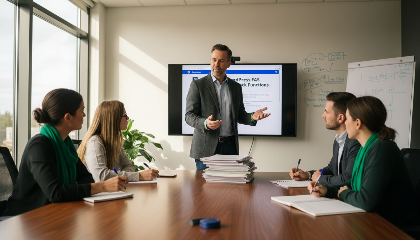 Team learning WordPress block system setup