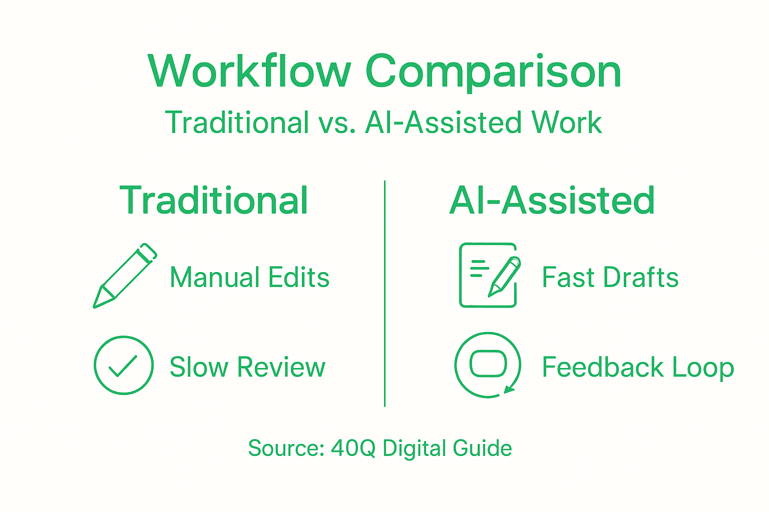 Infographic comparing content workflows