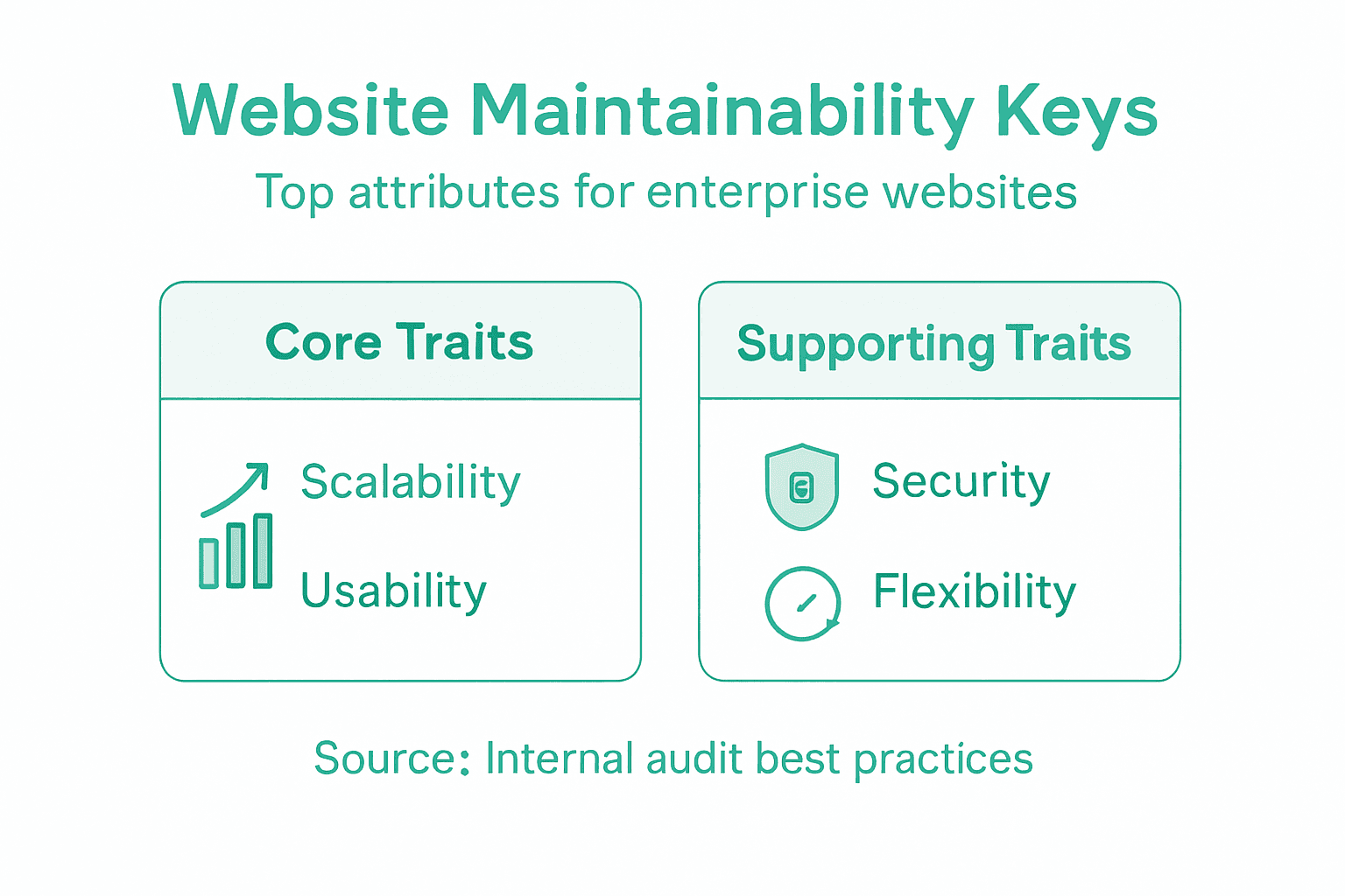 Infographic summarizes core website maintainability traits