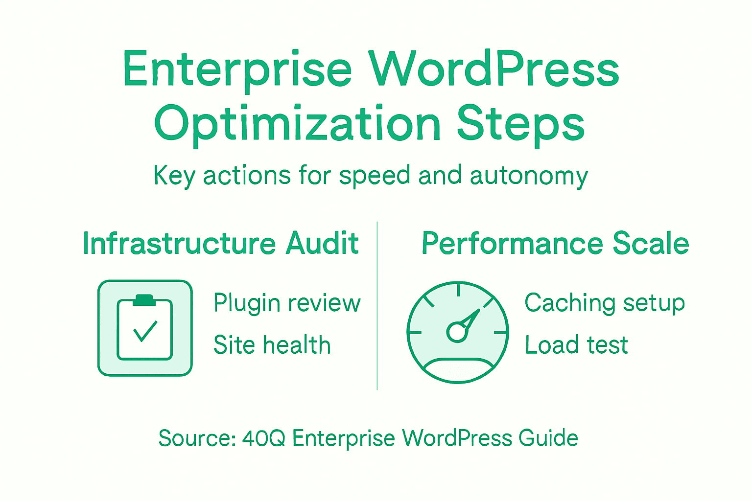 Infographic on steps to optimize WordPress