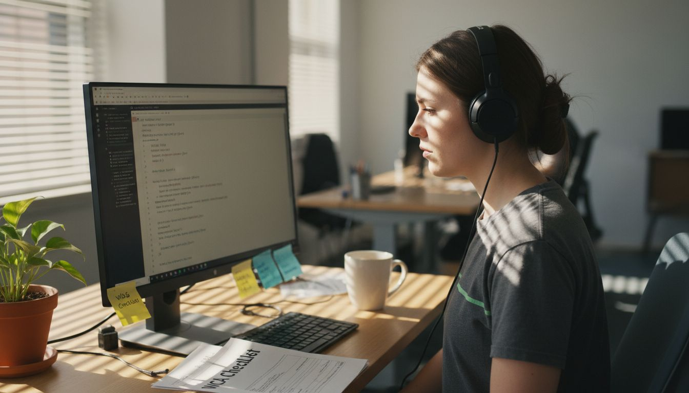 Developer implementing accessible website features