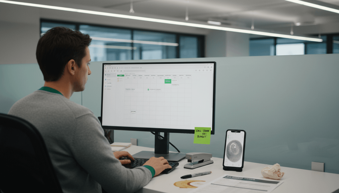 Marketer updating campaign calendar on desktop