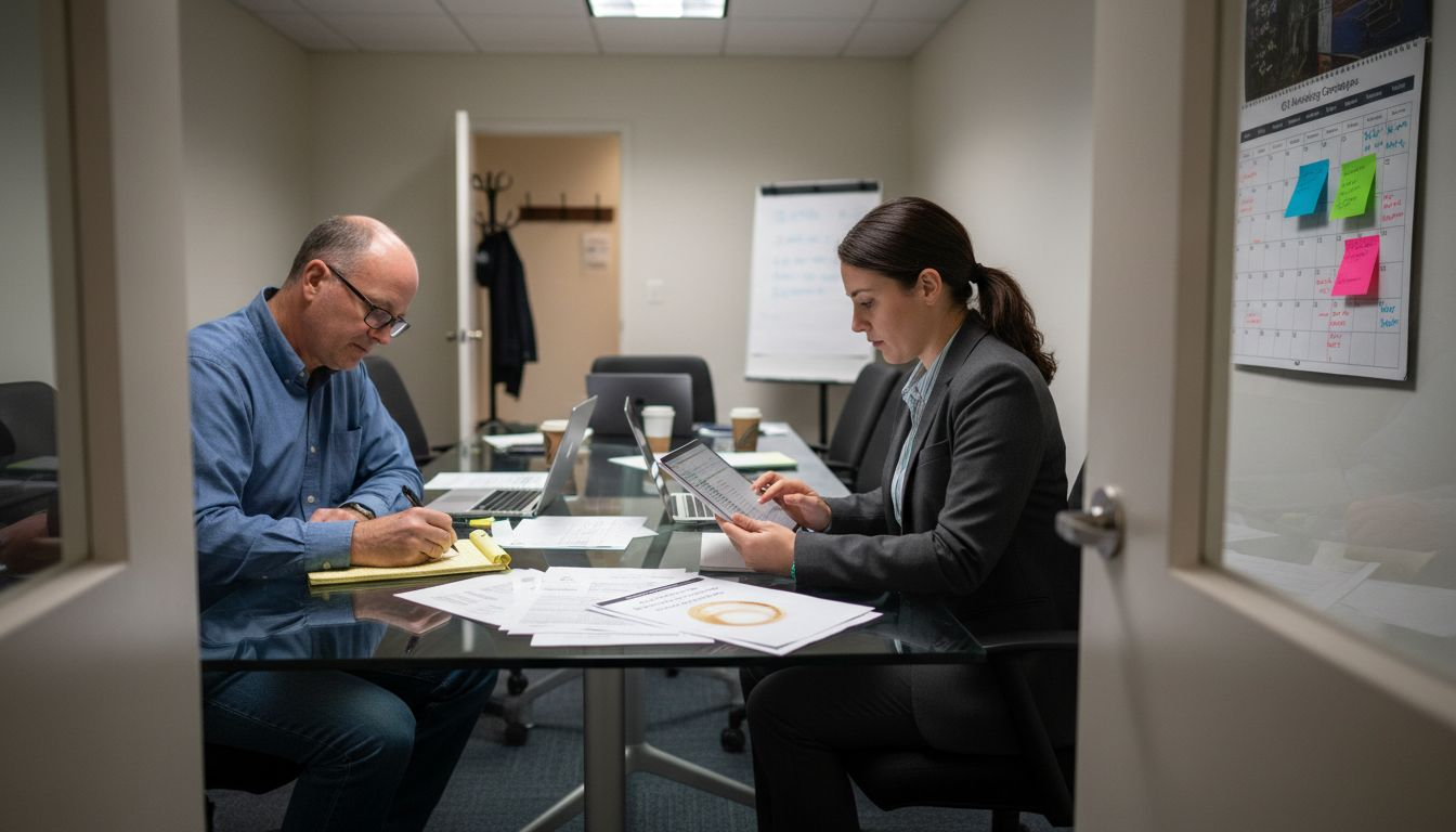 Team meeting discussing CMS autonomy