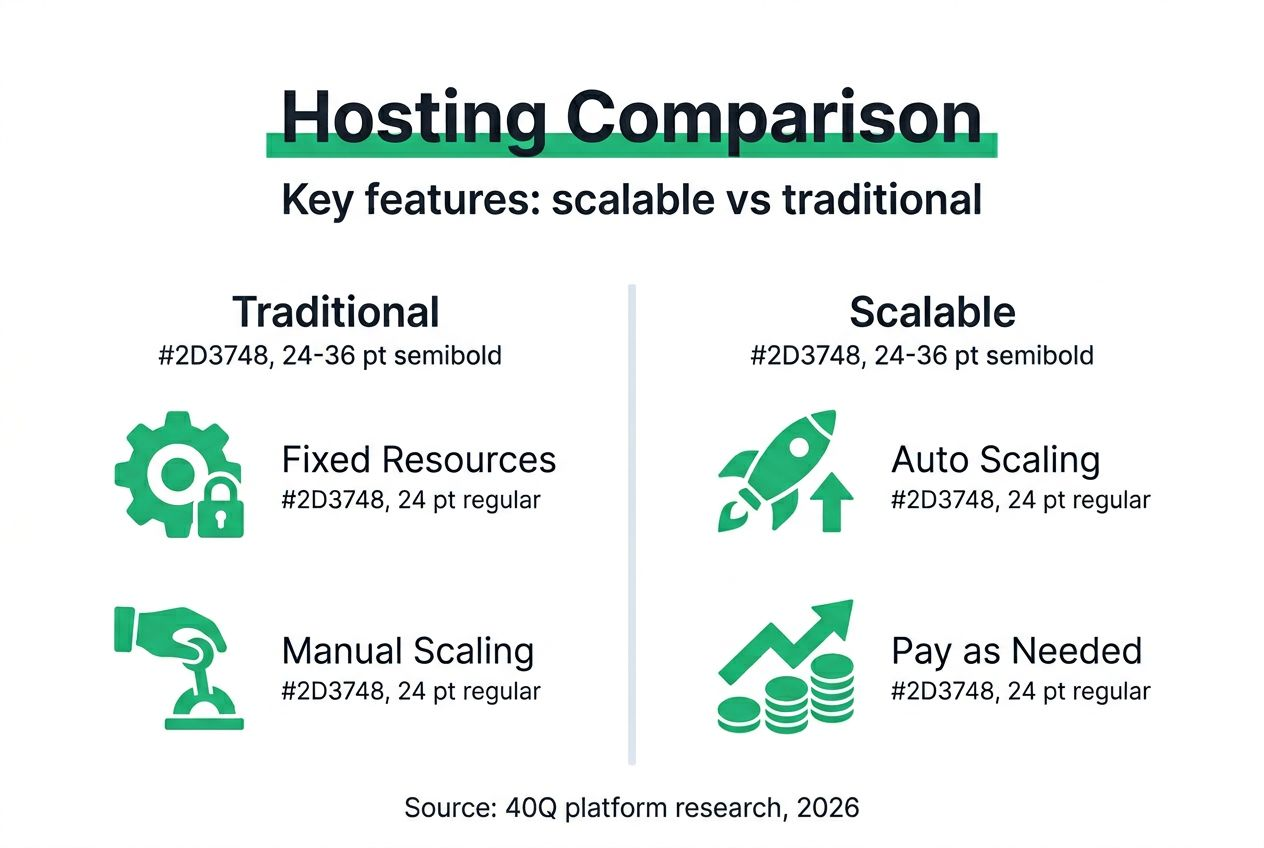 Infographic comparing scalable and traditional hosting