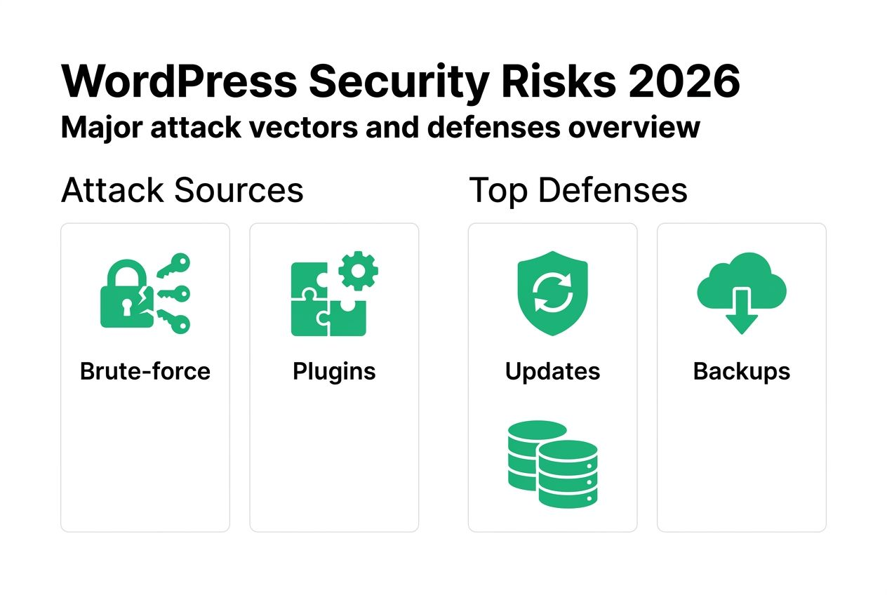 Infographic showing WordPress attack sources and defenses