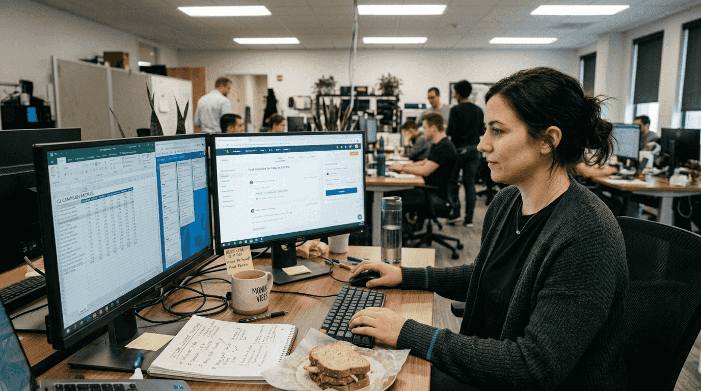 Marketing specialist publishes campaign content