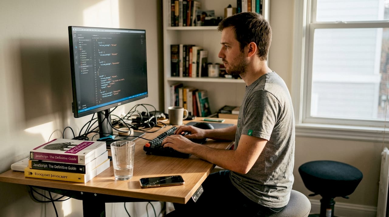 Web developer preparing localization setup