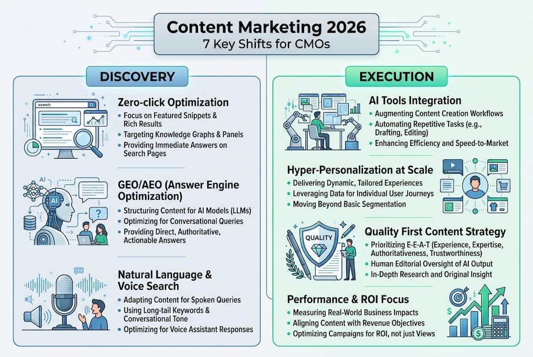 Infographic of key 2026 content trends shifts
