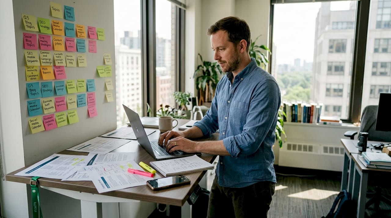 Strategist plans WordPress content workflow