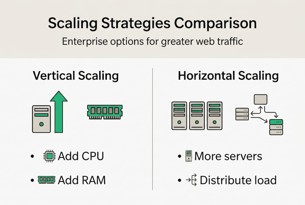 Infographic comparing scaling strategies