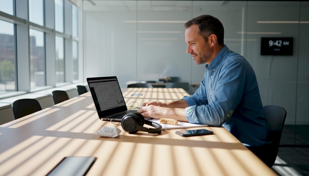 Manager reviews CMS dashboard data