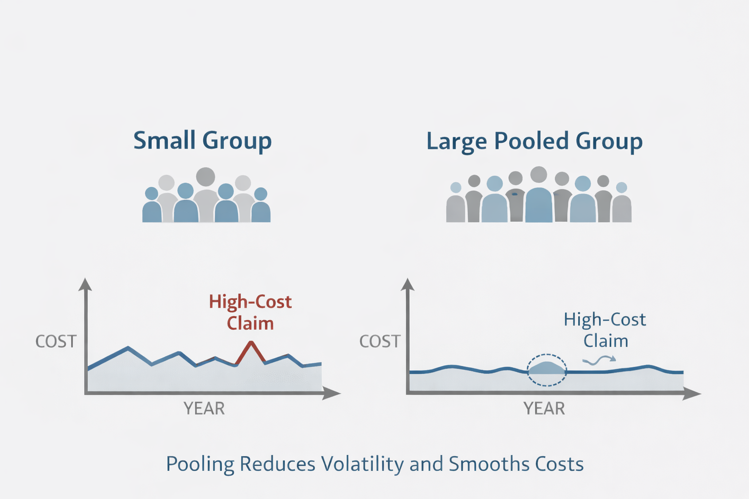 Infographic visualizing insurance pooling types
