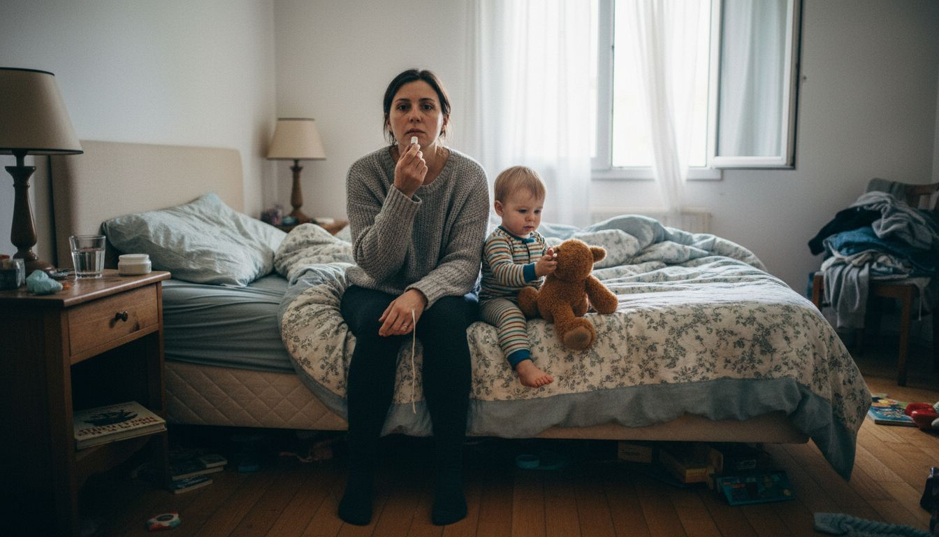 Mum and toddler during simple skincare routine