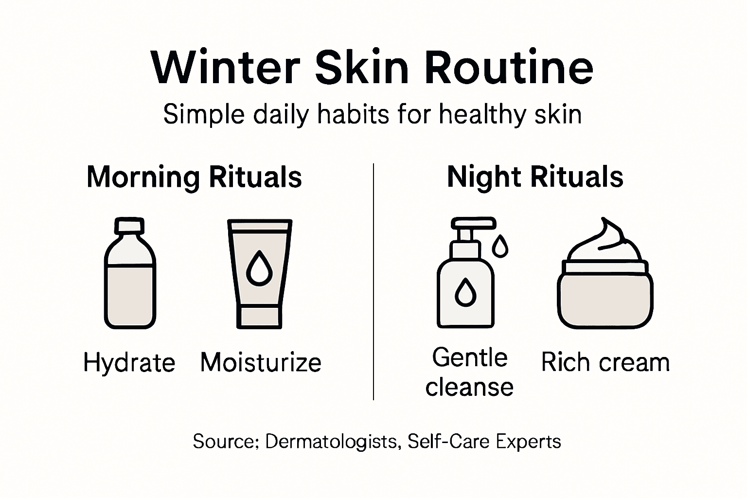 Infographic showing winter daily skincare habits