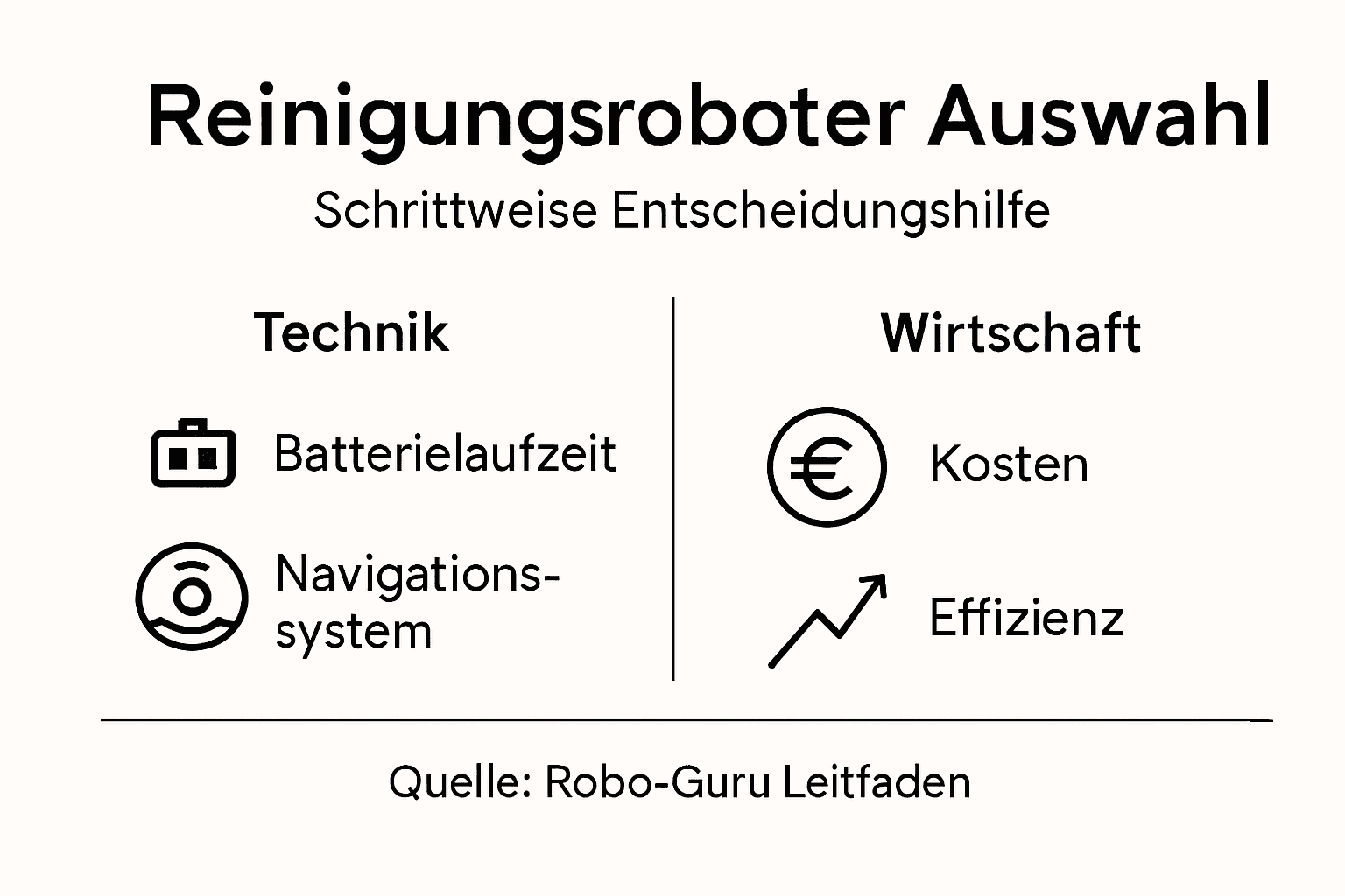 Reinigungsroboter Auswahl Anleitung: Effiziente Entscheidung 3 Übersicht: Worauf sollte man beim Kauf eines Saugroboters achten?