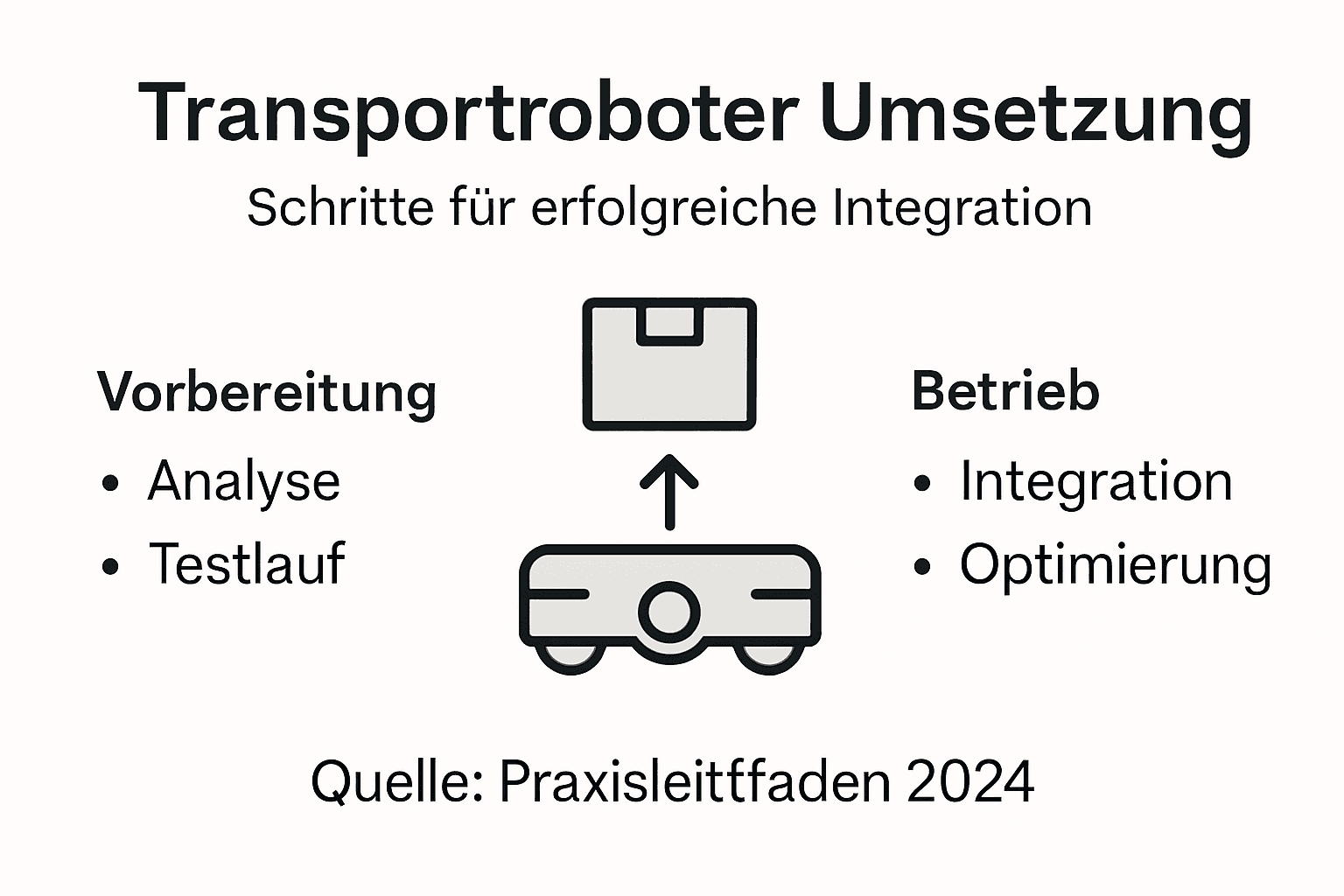 Infografik: So gelingt die Einführung von Transportrobotern Schritt für Schritt