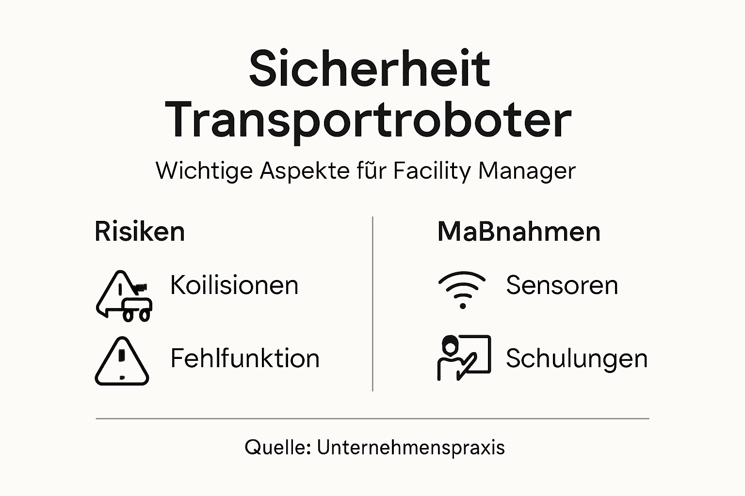 Sicherheitsfaktoren bei Transportrobotern im Überblick – eine anschauliche Infografik
