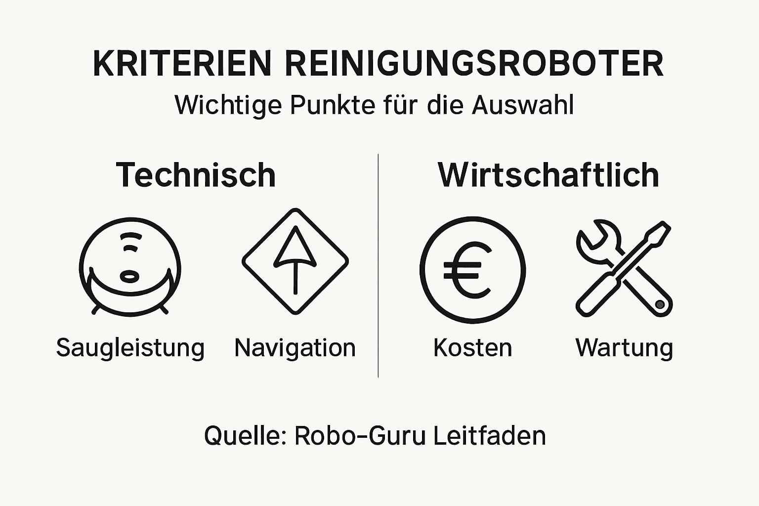 Infografik: Worauf kommt es bei Reinigungsrobotern an? Die wichtigsten Kriterien im Überblick