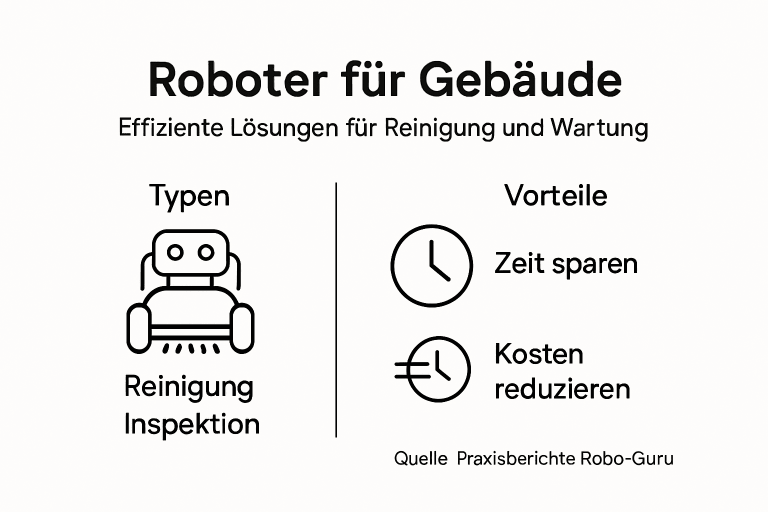 Übersicht: Effizienz und verschiedene Arten von Robotern in Gebäuden