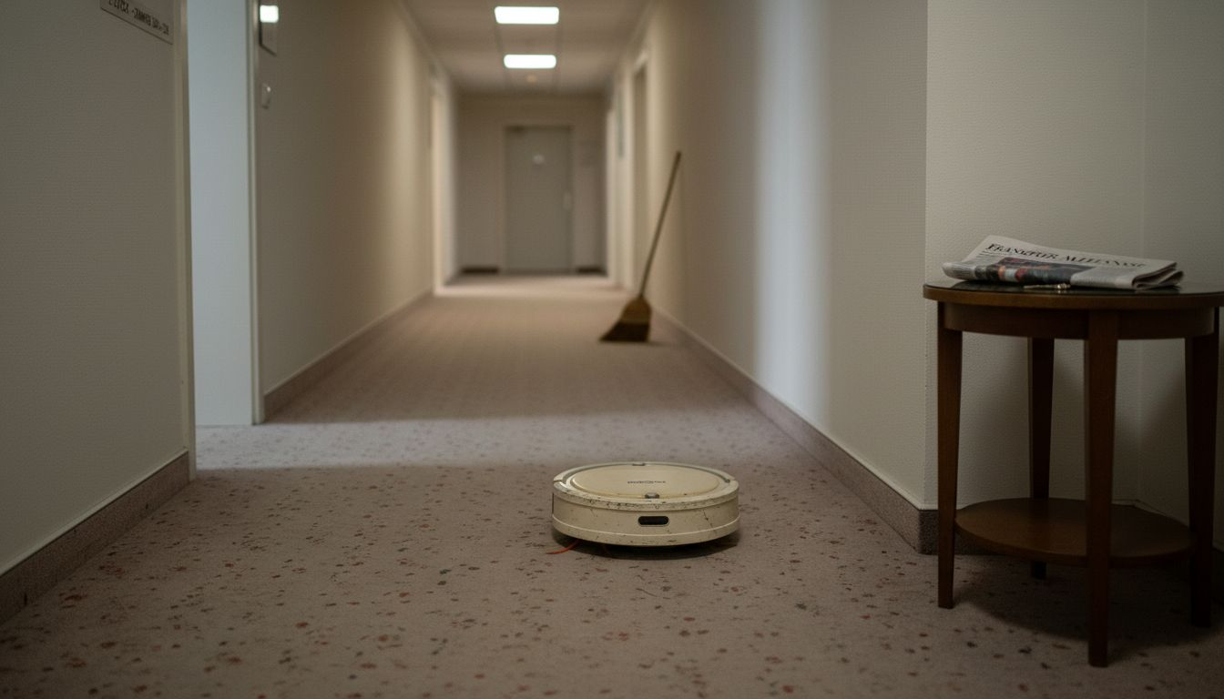Modellvergleich bei Robotern – Schlüssel zur richtigen Wahl 2 Ein Putzroboter ist auf dem Hotelflur im Einsatz.