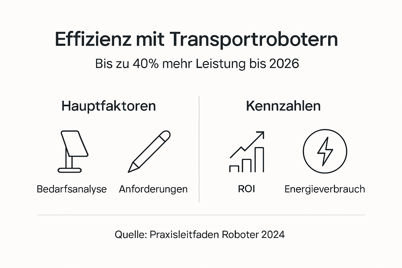 Transportroboter Auswahl: 40% Effizienz 2026 erreichen 3 Infografik: Wie Transportroboter die Effizienz in der Logistik steigern