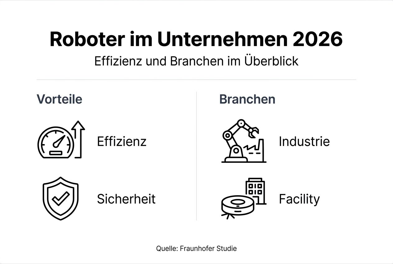 Infografik: Roboter-Effizienz in verschiedenen Branchen – Ausblick 2026