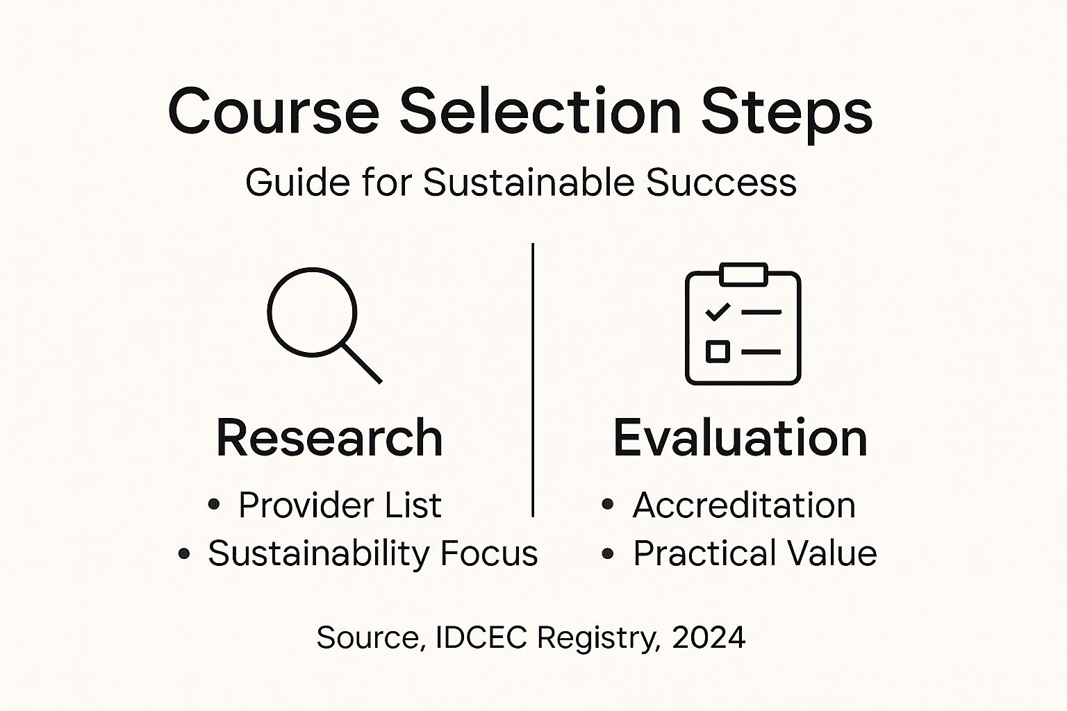 Infographic with course selection guide steps