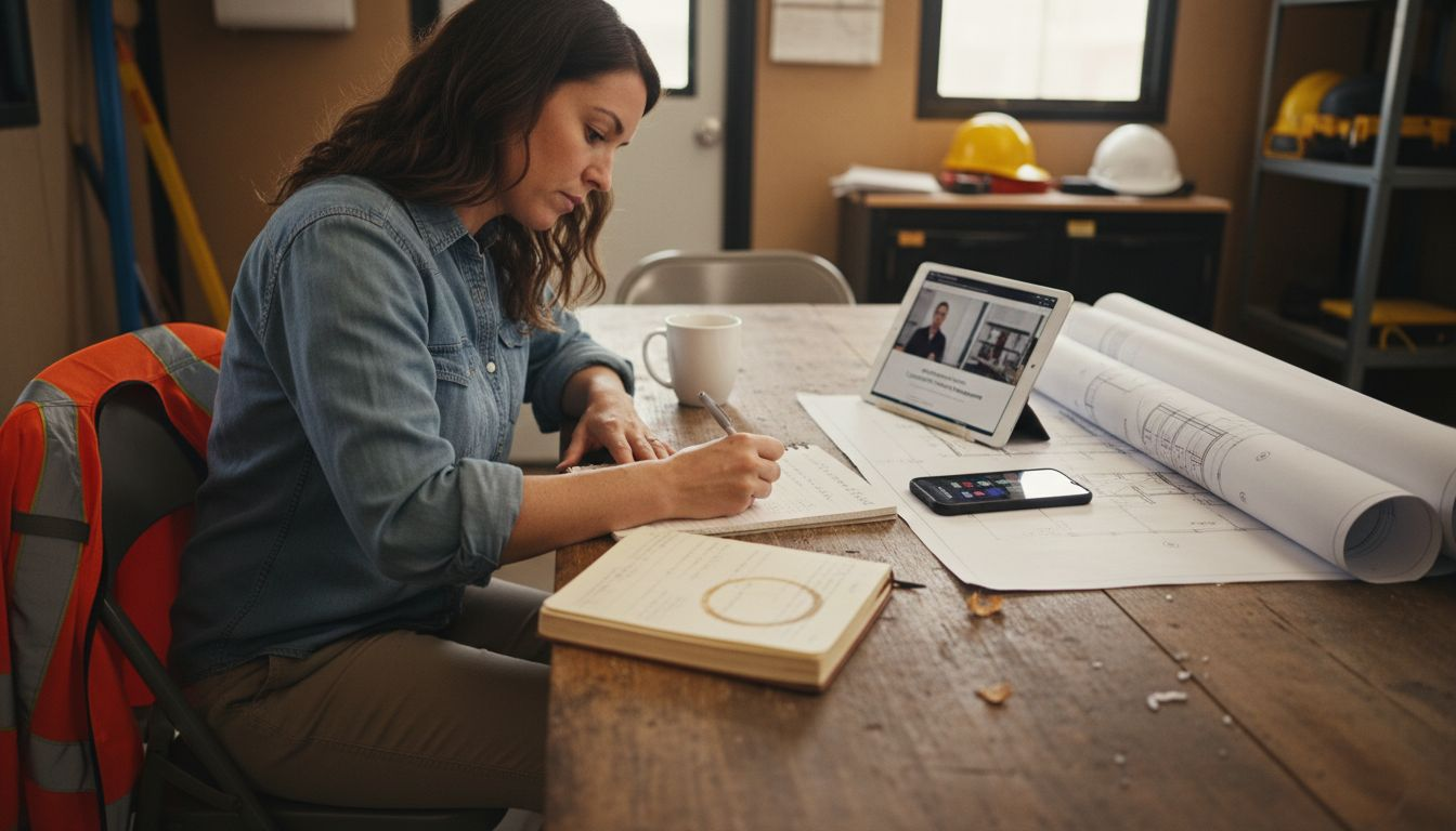 Participant taking notes during AIA online course