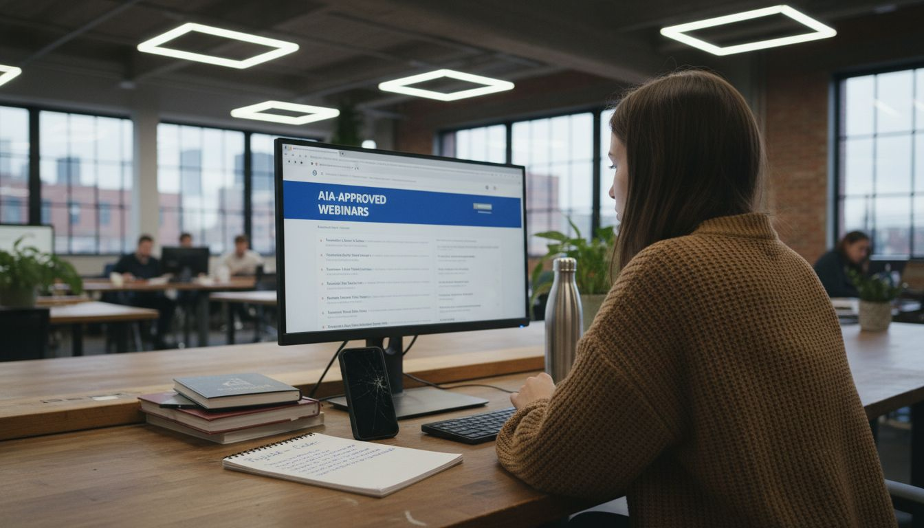 Designer searching for AIA webinars online