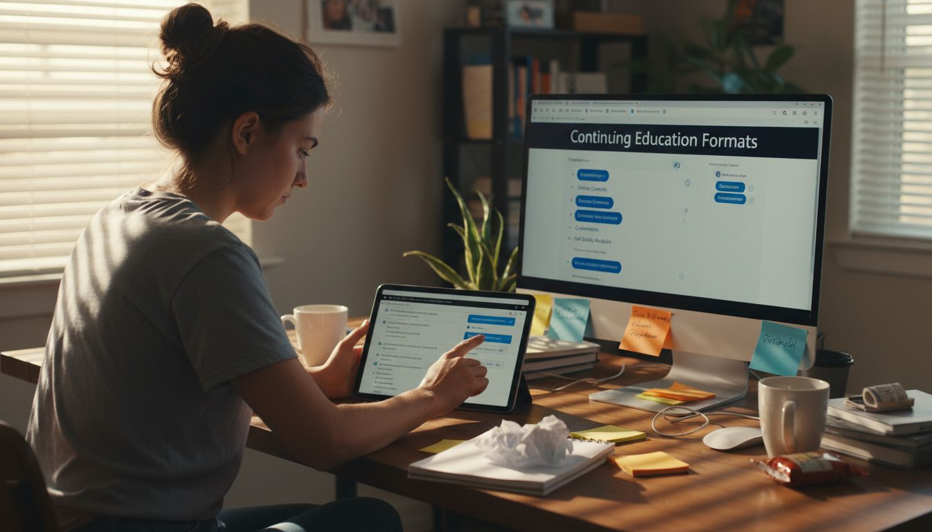 Designer joining interactive webinar at home