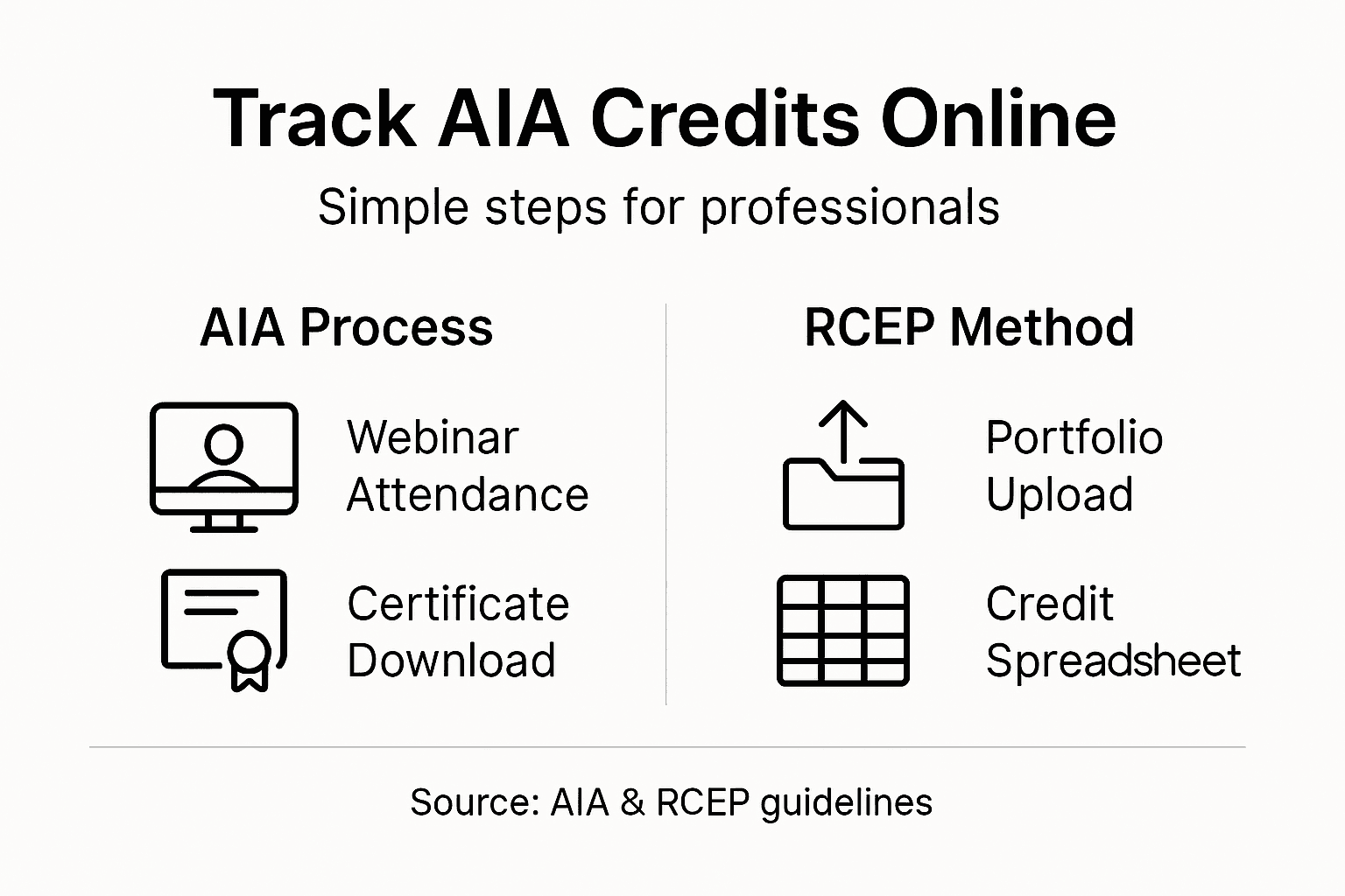 Infographic showing AIA credit tracking steps