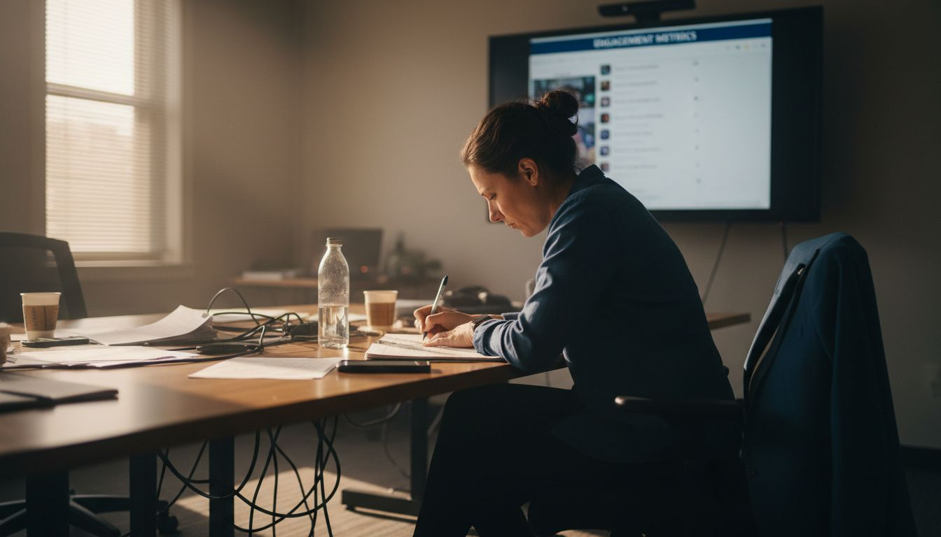 Facilitator tracking live webinar engagement