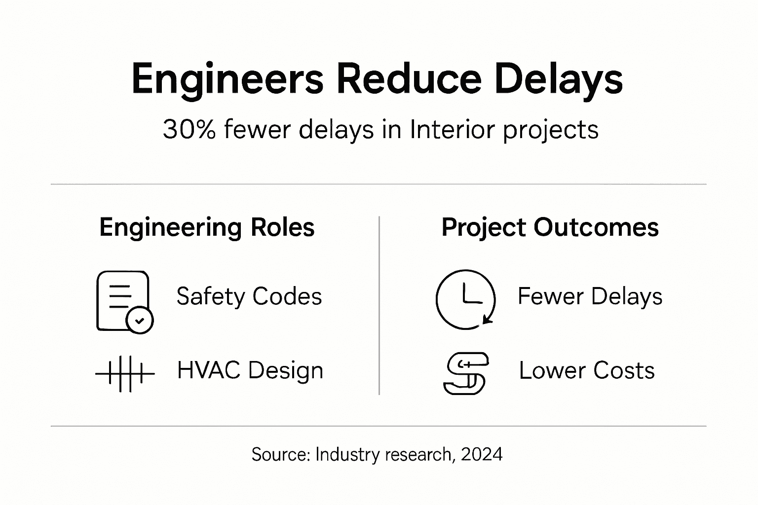 Infographic showing engineers impact on project delays