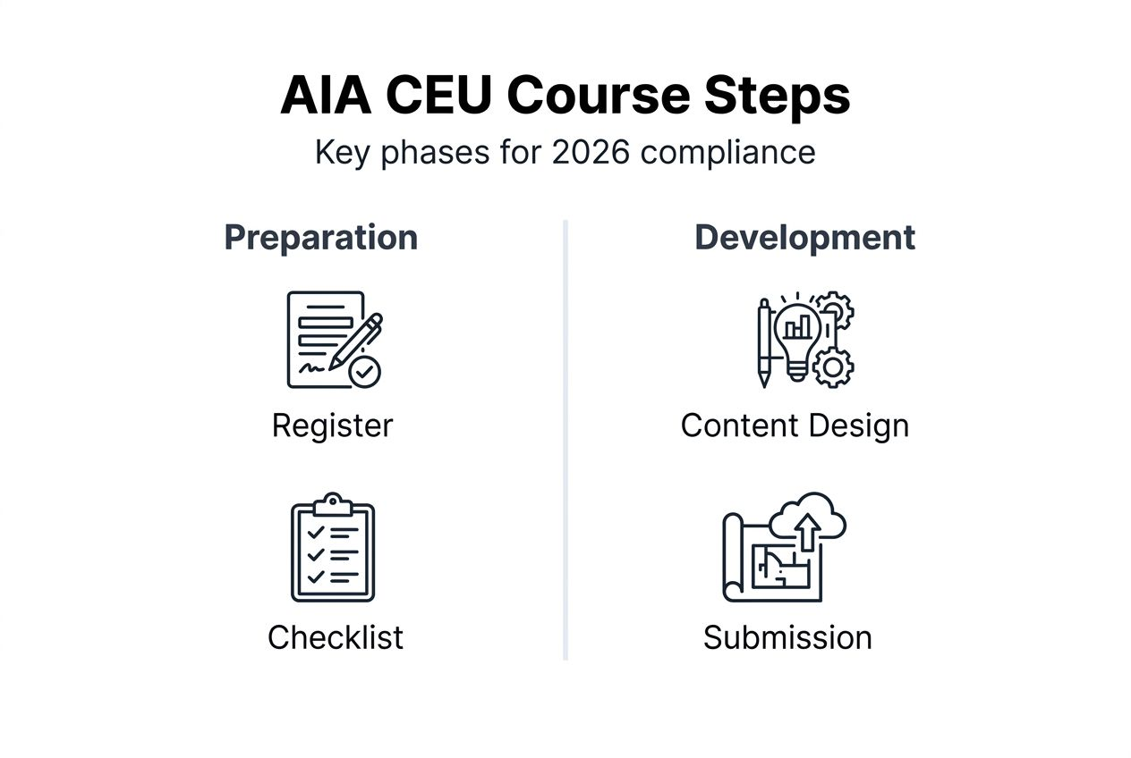 Infographic of AIA CEU course process steps