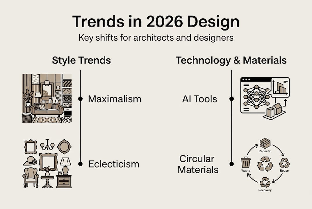 Infographic summarizing 2026 architecture trends